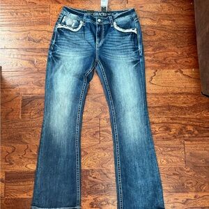 Grace in LA Dark Wash Jeans with Silver Accents